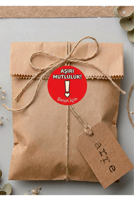 Paketleme Kutularına Özel Tasarım Etiketler 4 cm Çapında 15 Adet