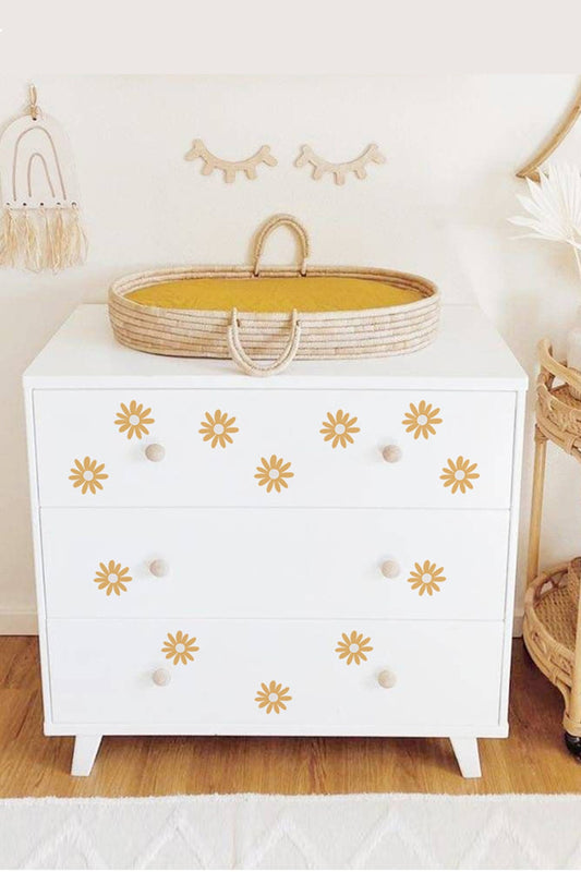 Boho Papatya Bebek Çocuk Odası Dekoratif Duvar Sticker Seti