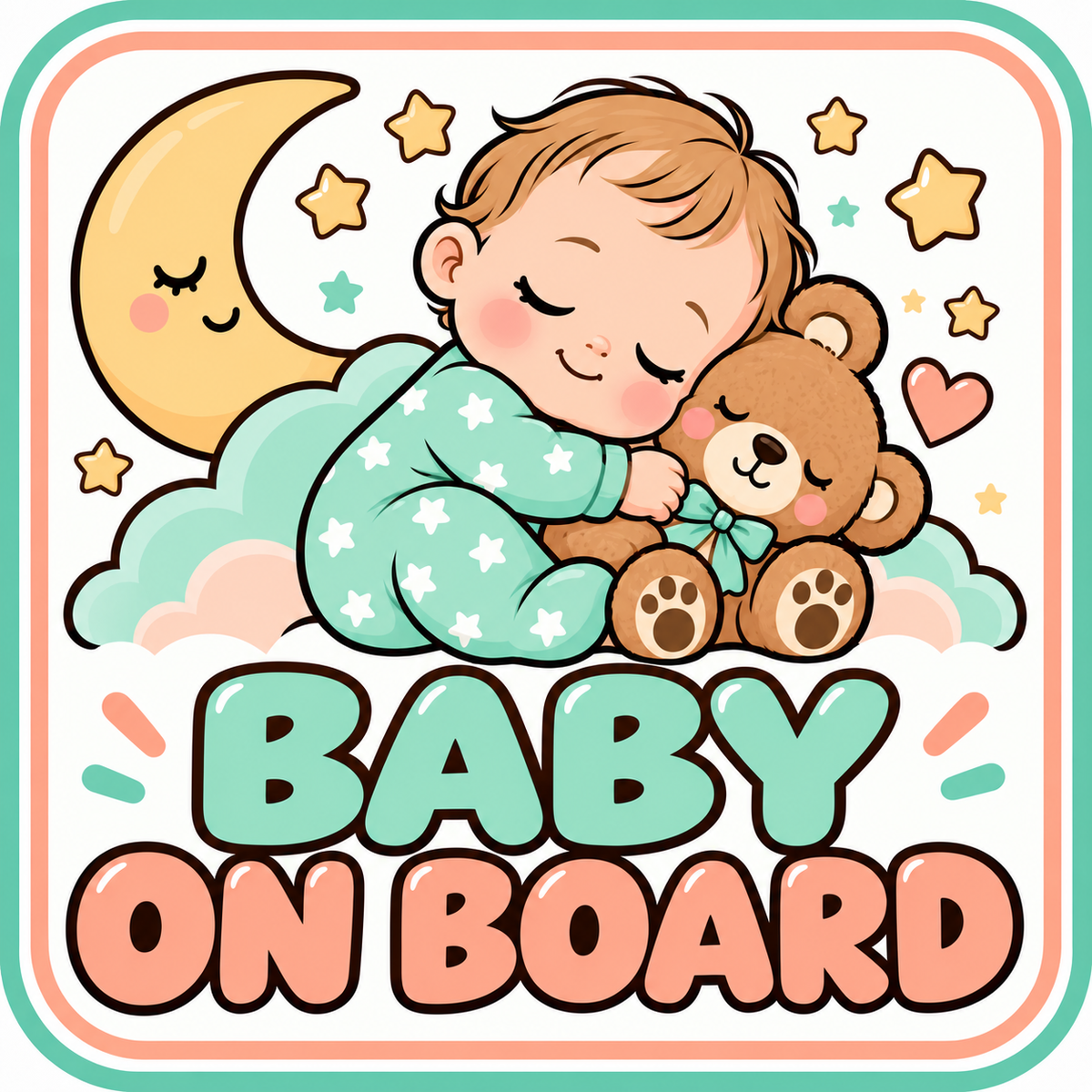 Baby on Board Car Sticker 15 × 15 cm – ST-AR-1002 English design