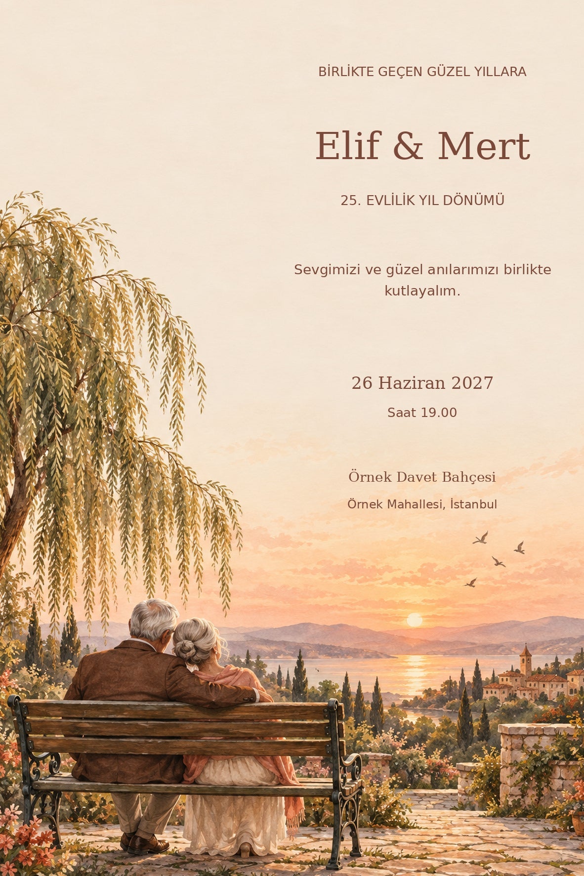 Bir Ömür Birlikte davetiye tasarımı