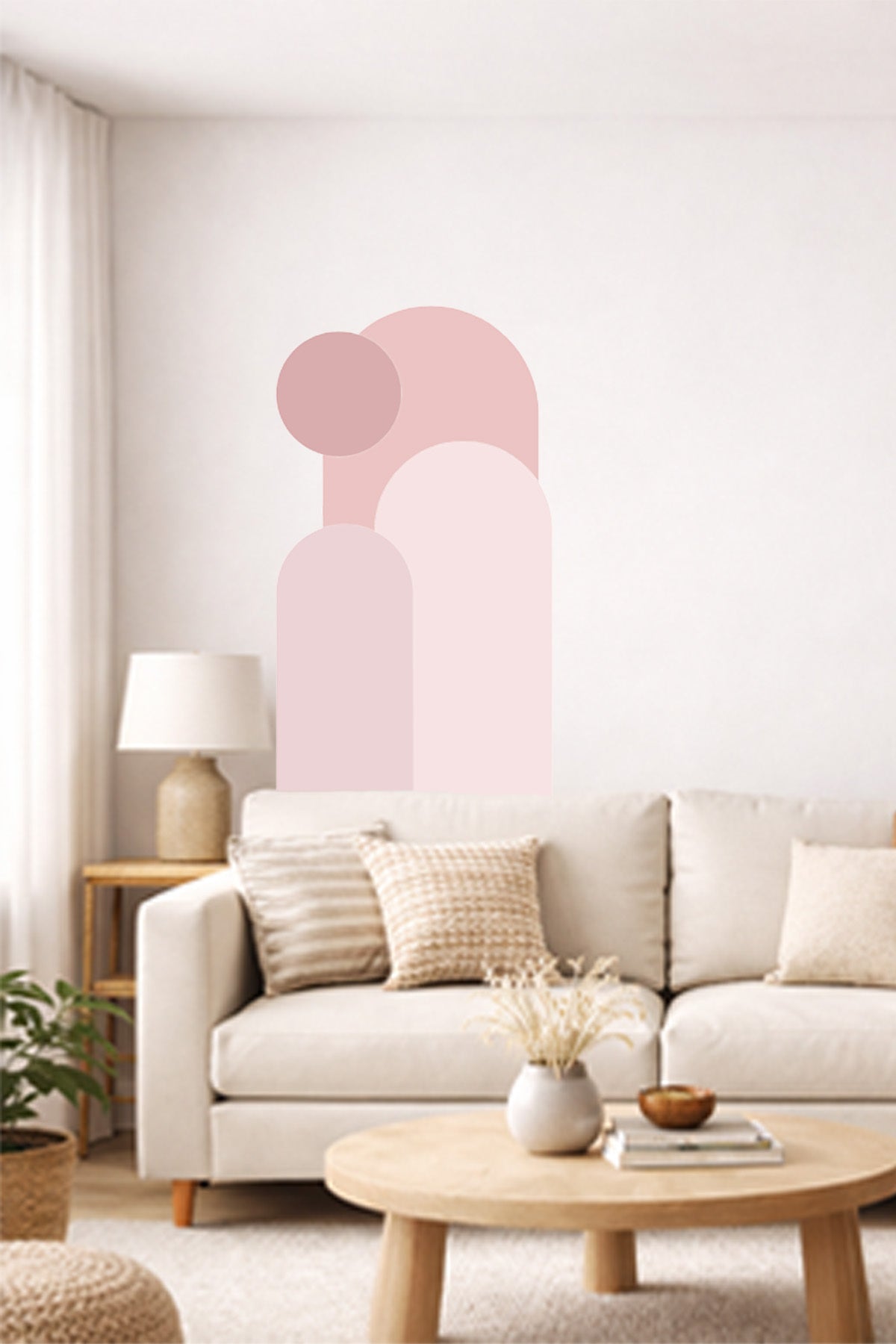 Bohem 3 'lü Oval ve Daire Figürlü Duvar Sticker Seti - Renk-3