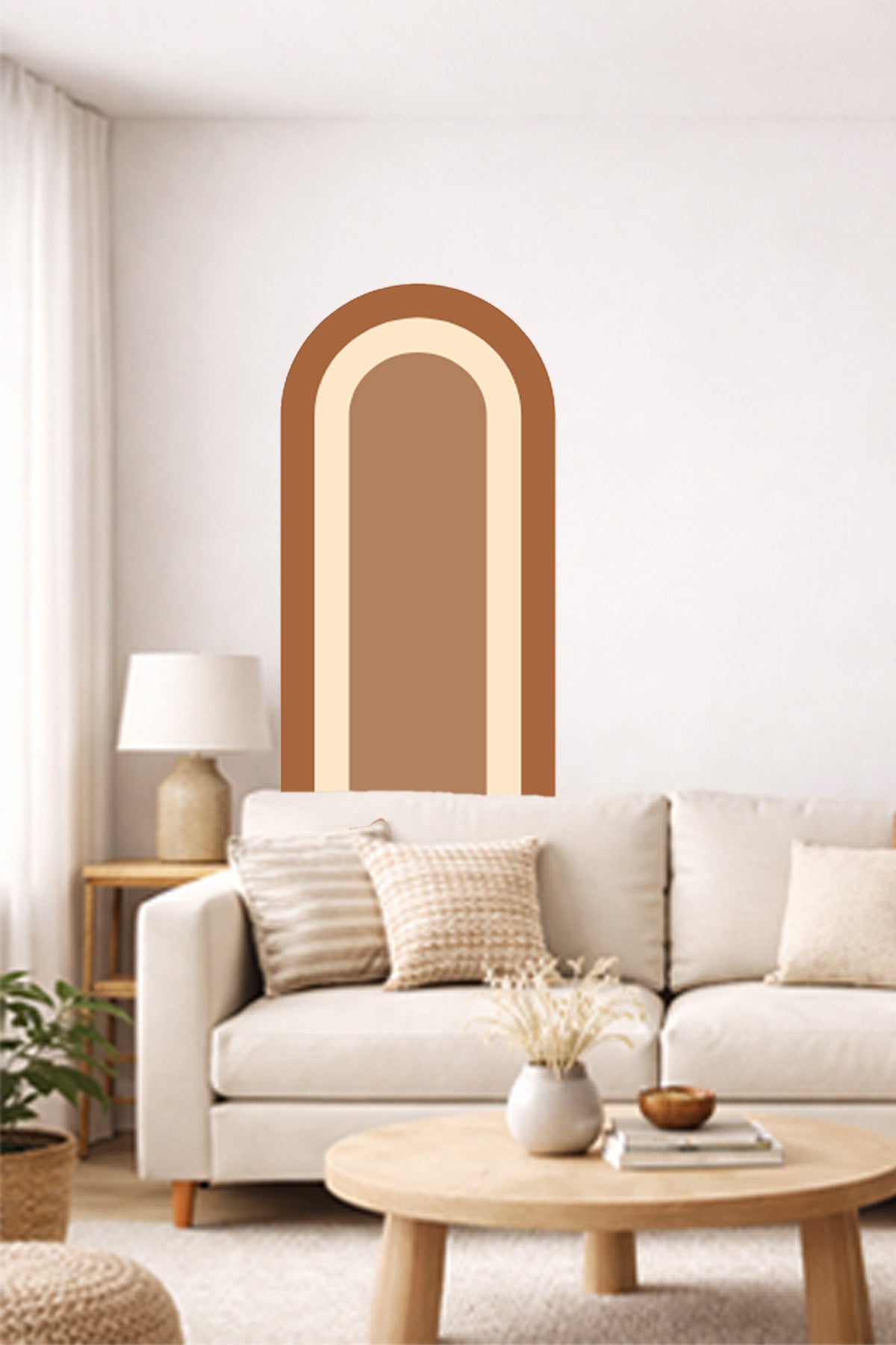 Bohem İç İçe Renkler Tarz Oval Duvar Sticker Seti - Renk-7