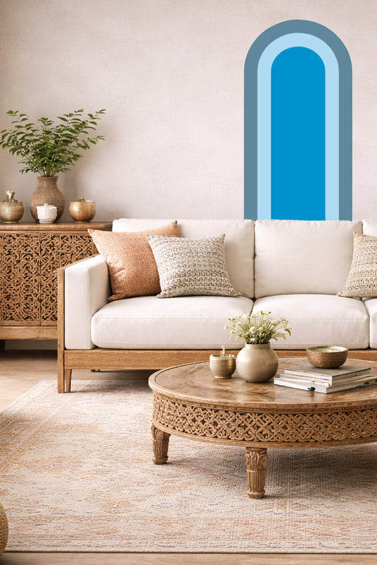 Bohem İç İçe Renkler Tarz Oval Duvar Sticker Seti - Renk-9