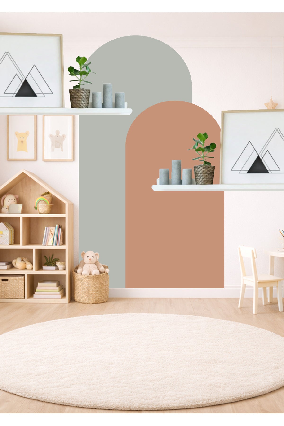 Bohem Oval 2’li Duvar Sticker - Renk-3