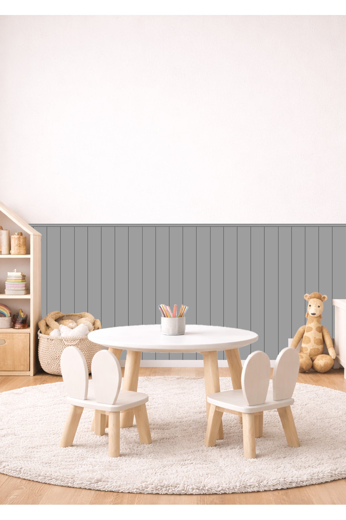 Çizgili Duvar Panel Kaplama Folyosu Dekoratif Çizgili Duvar Kaplama Folyosu Sticker Seti - Renk-10
