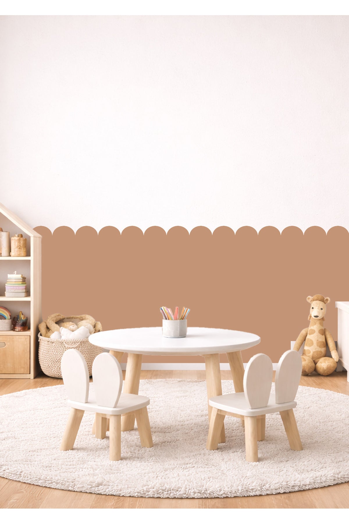 Oval Kavisli Duvar Panel Kaplama Folyosu Sticker Seti - Renk-12