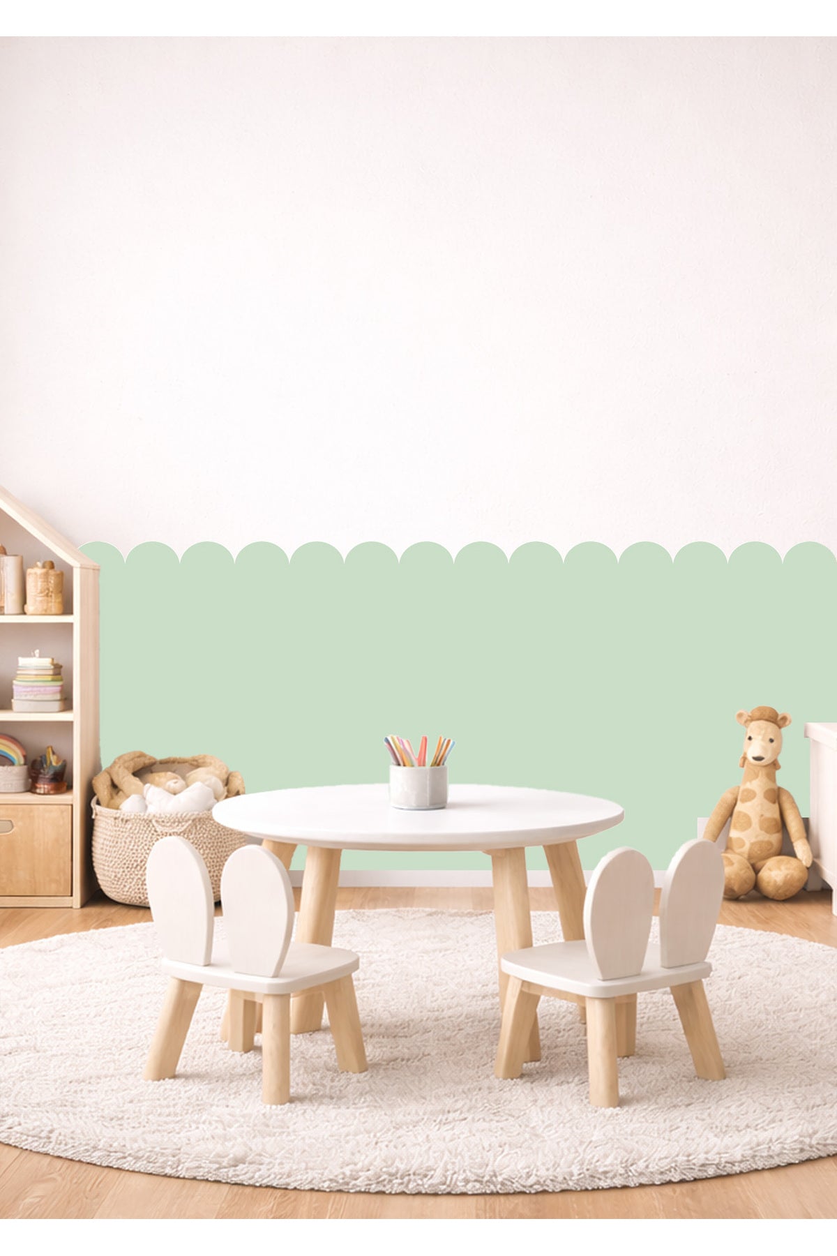 Oval Kavisli Duvar Panel Kaplama Folyosu Sticker Seti - Renk-5