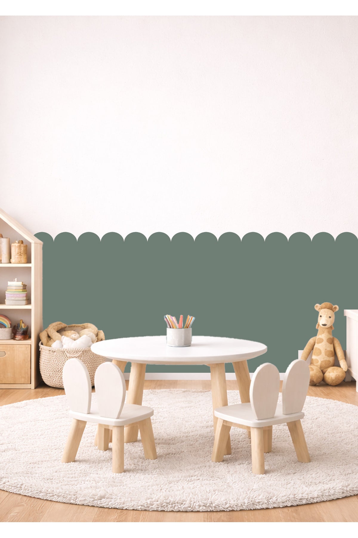 Oval Kavisli Duvar Panel Kaplama Folyosu Sticker Seti - Renk-8