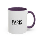 Paris Coordinates Accent Coffee Mug — City Travel Souvenir (11/15oz)
