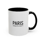 Paris Coordinates Accent Coffee Mug — City Travel Souvenir (11/15oz)