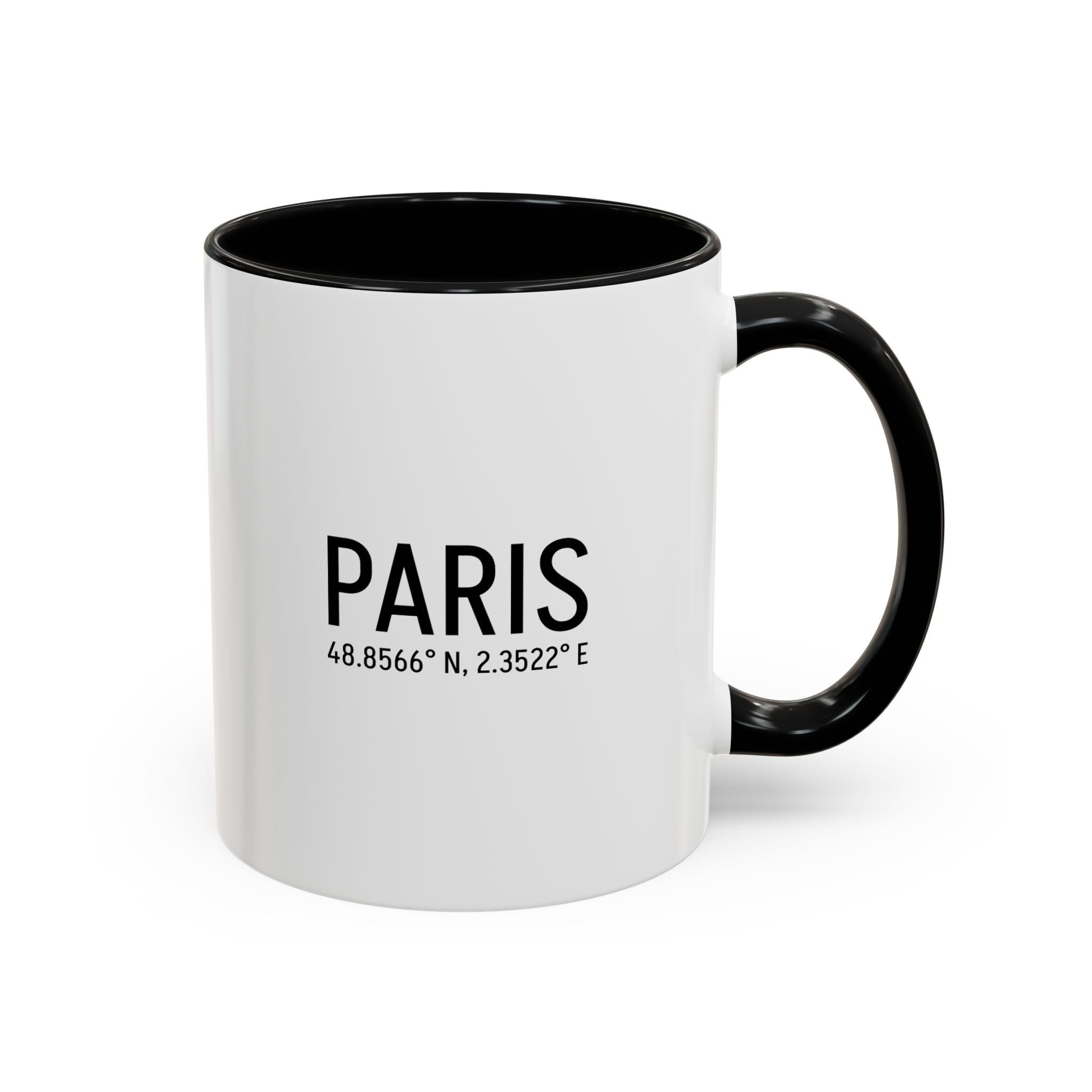 Paris Coordinates Accent Coffee Mug — City Travel Souvenir (11/15oz)