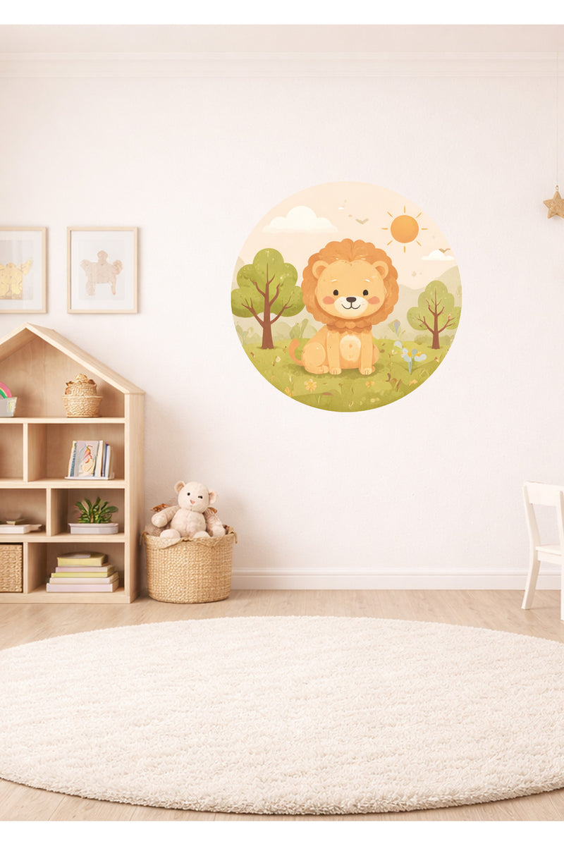 Sevimli Hayvanlar ve Doğa Temalı Çocuk Odası Duvar Sticker Seti