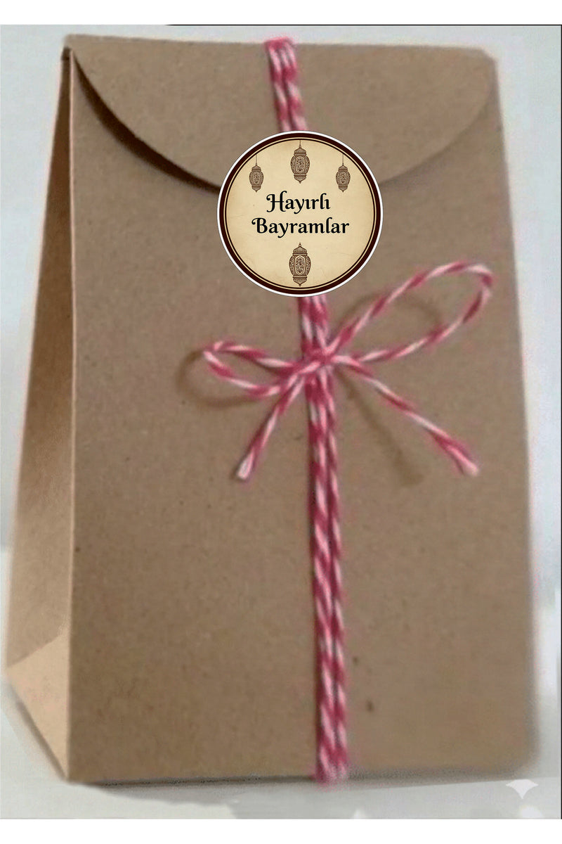 Hayırlı Bayramlar yazılı, Paketleme Kutularına Özel Tasarım Etiketler 4 cm Çapında 15 Adet Etiket