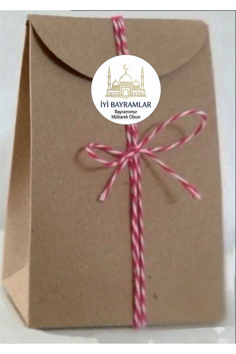 İyi Bayramlar yazılı, Paketleme Kutularına Özel Tasarım Etiketler 4 cm Çapında 15 Adet Etiket