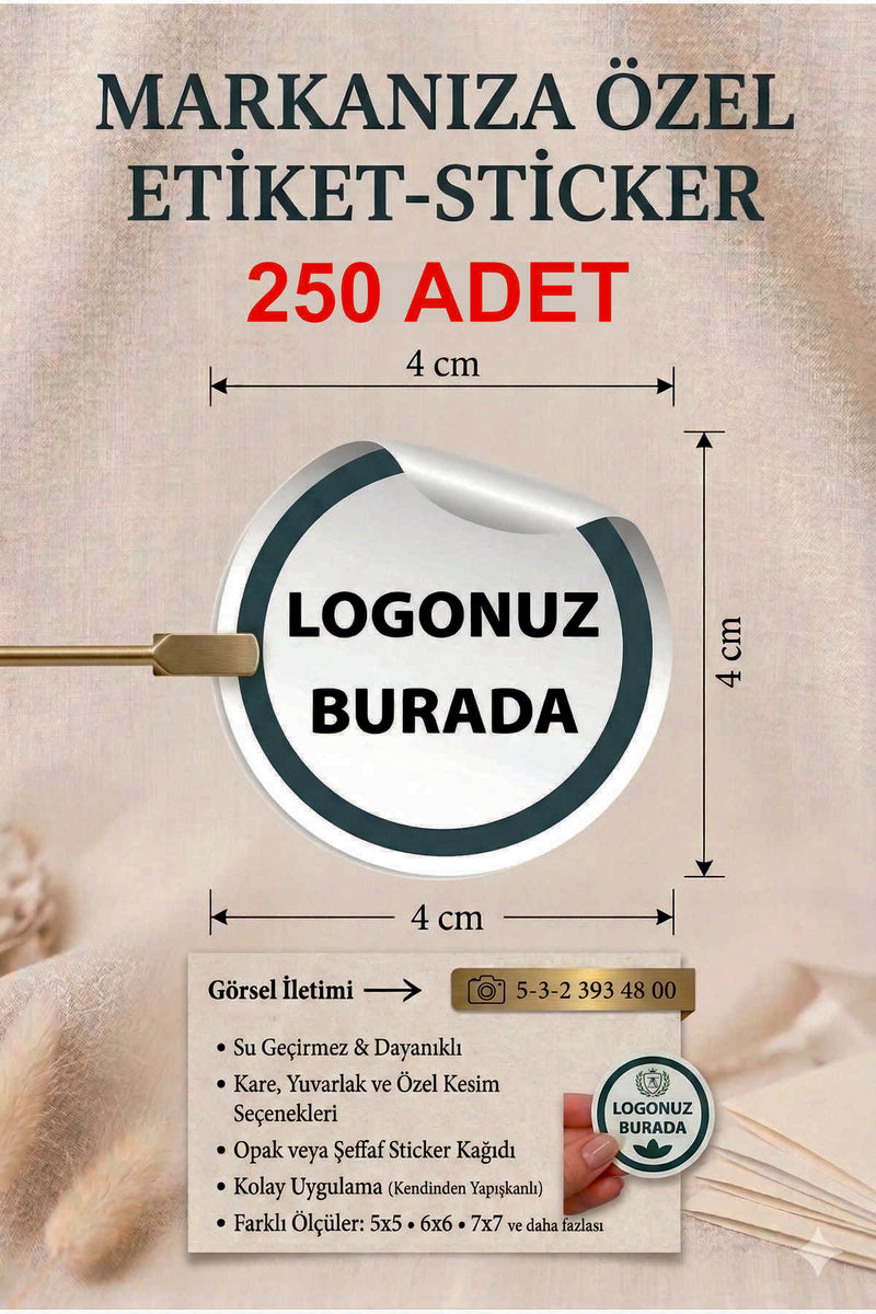 Kişiye Özel Firma Şirket Marka Butik Logo Sticker Paketleme Kargo Ambalaj Etiketi Şeffaf Sticker