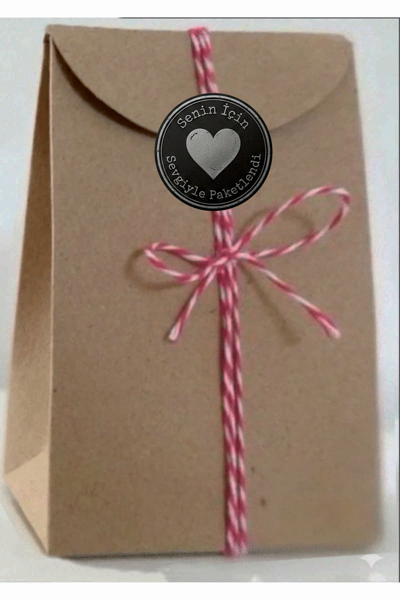 Paketleme Kutularına Özel Tasarım Etiketler 4 cm Çapında 15 Adet Sizin için sevgiyle hazırlandı