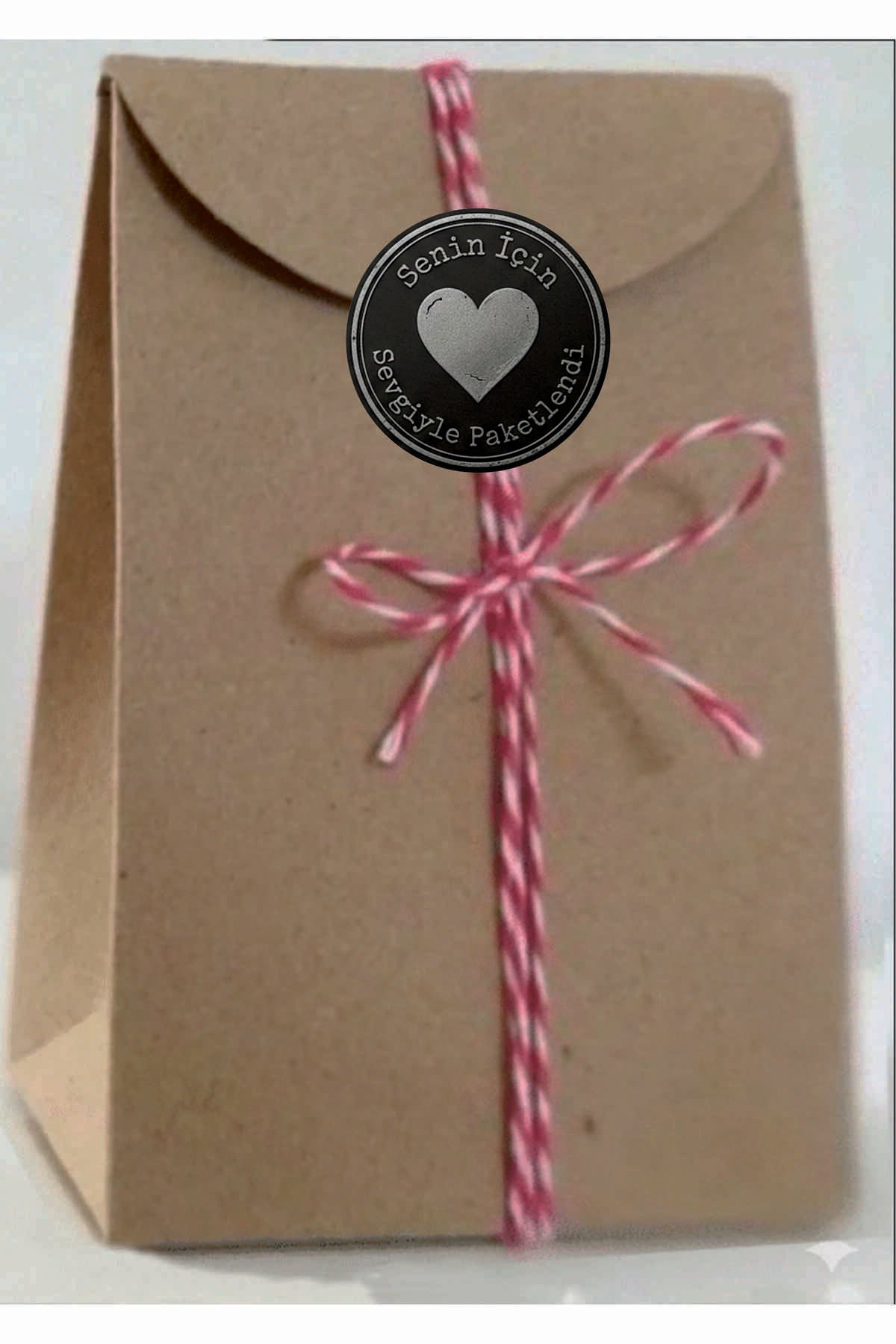 Paketleme Kutularına Özel Tasarım Etiketler 4 cm Çapında 15 Adet Sizin için sevgiyle hazırlandı
