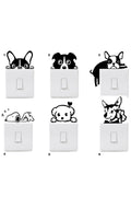 - 6 Lı Sevimli Köpek Dekoratif Priz Sticker - Sim751