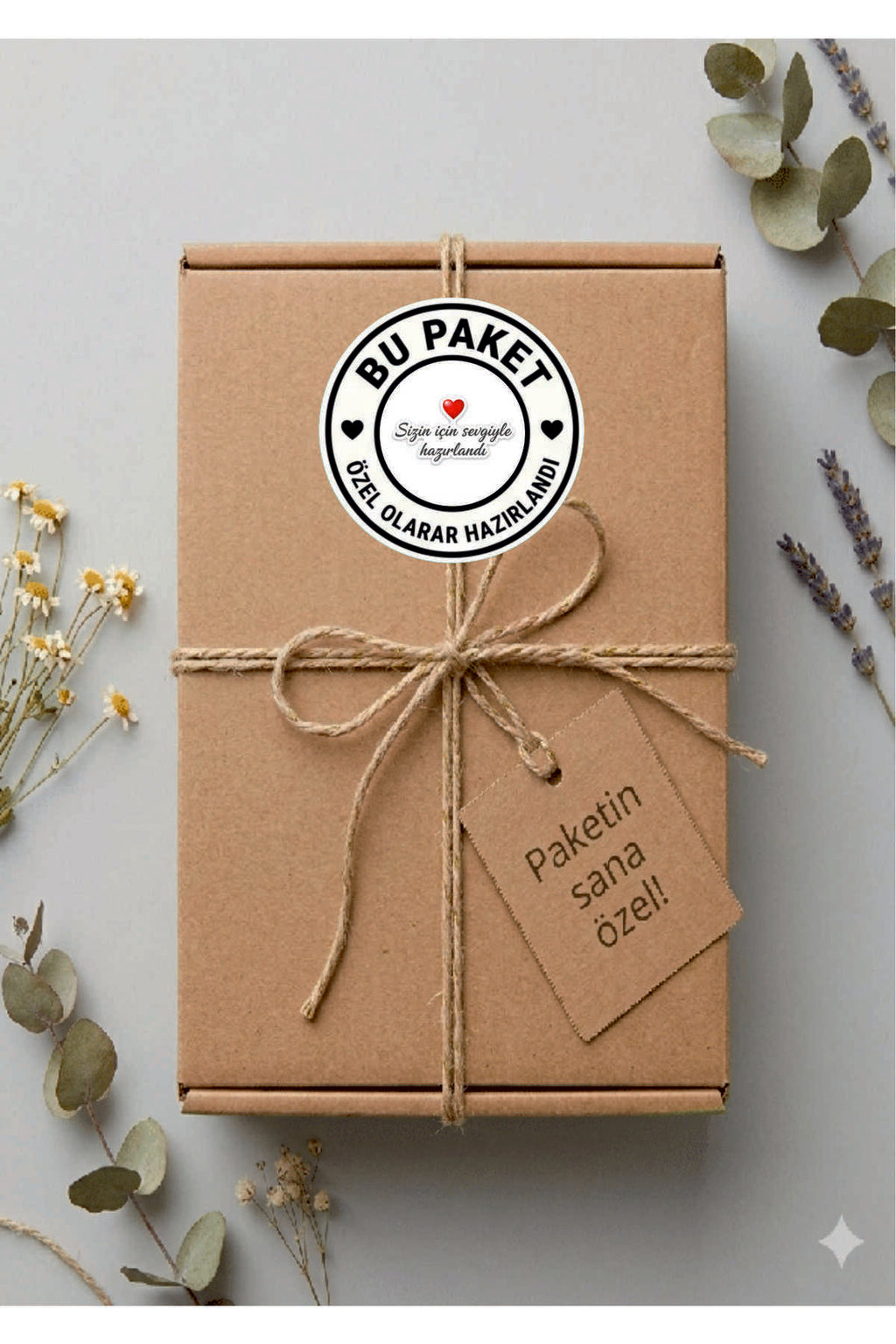 Paketleme Kutularına Özel Tasarım Etiketler 4 cm Çapında 15 Adet