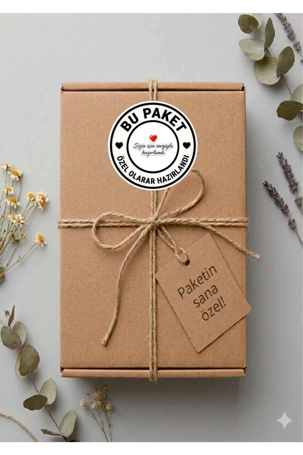 Paketleme Kutularına Özel Tasarım Etiketler 4 cm Çapında 15 Adet