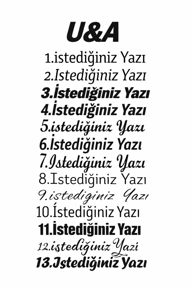 Kişiye Özel Araç Arkası Cam Yazı Sticker 90 Cm Genişlik