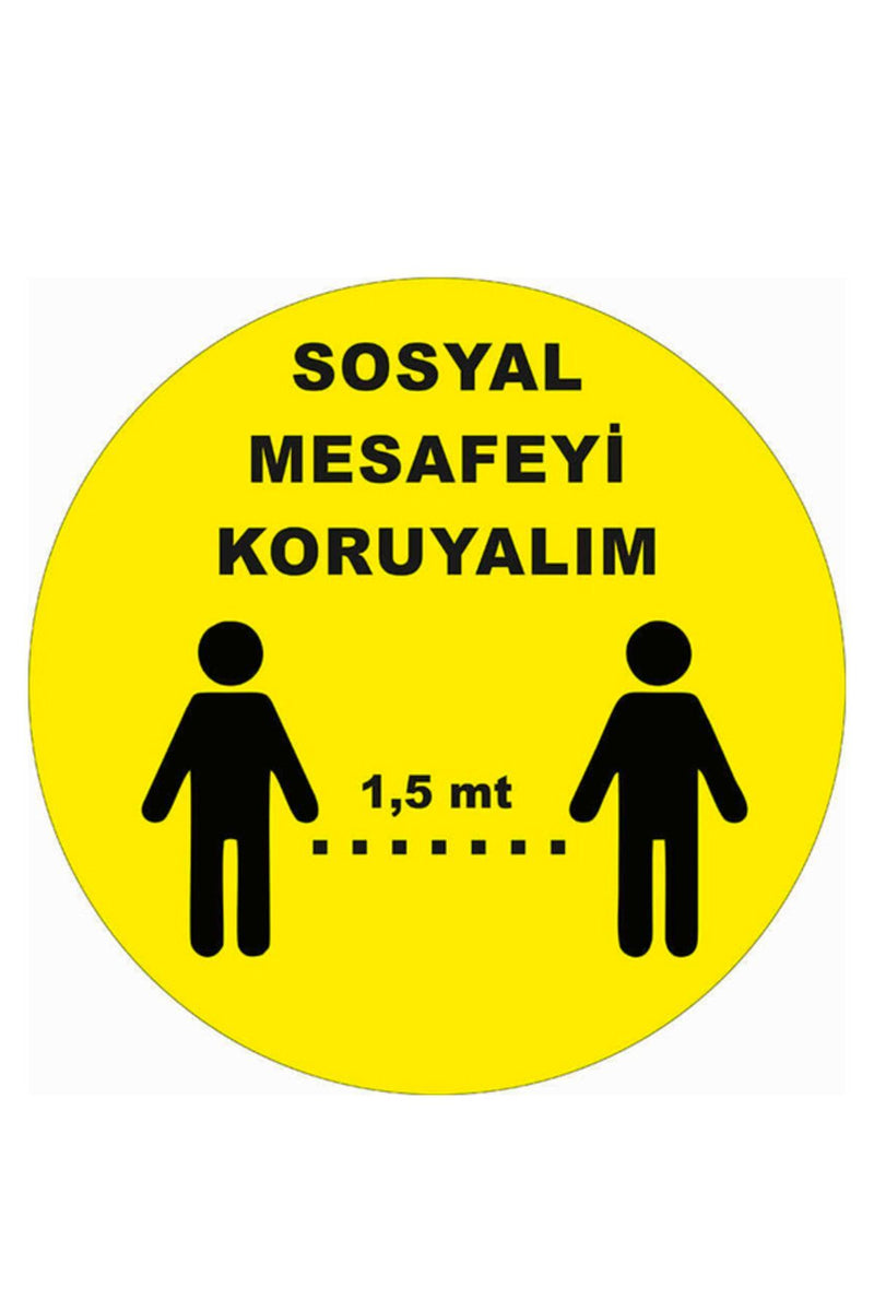 Sosyal Mesafe Yer - Duvar - Cam Sticker 01