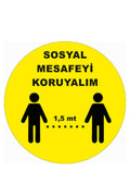 Sosyal Mesafe Yer - Duvar - Cam Sticker 01