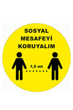 Sosyal Mesafe Yer - Duvar - Cam Sticker 01