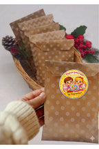 İyi Bayramlar yazılı, Paketleme Kutularına Özel Tasarım Etiketler 4 cm Çapında 15 Adet Etiket