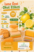 Limon Tema Okul Etiketi Kalem Defter Etiketi Özel İsim Yazılabilen Etiket 286 Adet İsim Etiketi