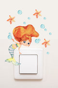 Star Works - Priz- Deniz Kızı Baloncuklar Dekoratif Priz Sticker