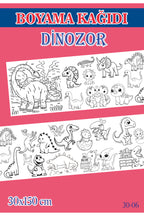 1,5 mt Dinozor Tema Çocuk Aktivite Dev Boyama Kağıdı