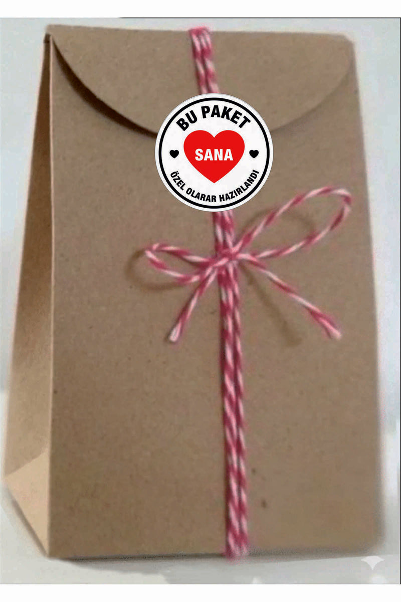 Paketleme Kutularına Özel Tasarım Etiketler 4 cm Çapında 15 Adet Sizin için sevgiyle hazırlandı
