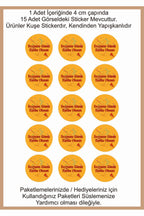 Doğum Günü tebrik sticker seti, 4x4 cm 15 adet Etiket seti