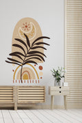 Boho 06 - Bohem Gökkuşağı Yapraklar Modern Dekoratif Duvar Sticker