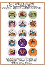 60 Adet islami Ramazan Bayramı Çocuklar Için Eğitici Öğretici Sticker Etiket Set - Ev,Okul,Kreş