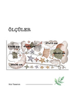 Pastel Sevimli Tilki ve Fare Kardeşler Çocuk Odası Duvar Sticker Seti