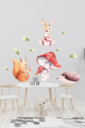 Dreamwallart Ormanda Yaşam Sevimli Canlılar Duvar Sticker Renkli