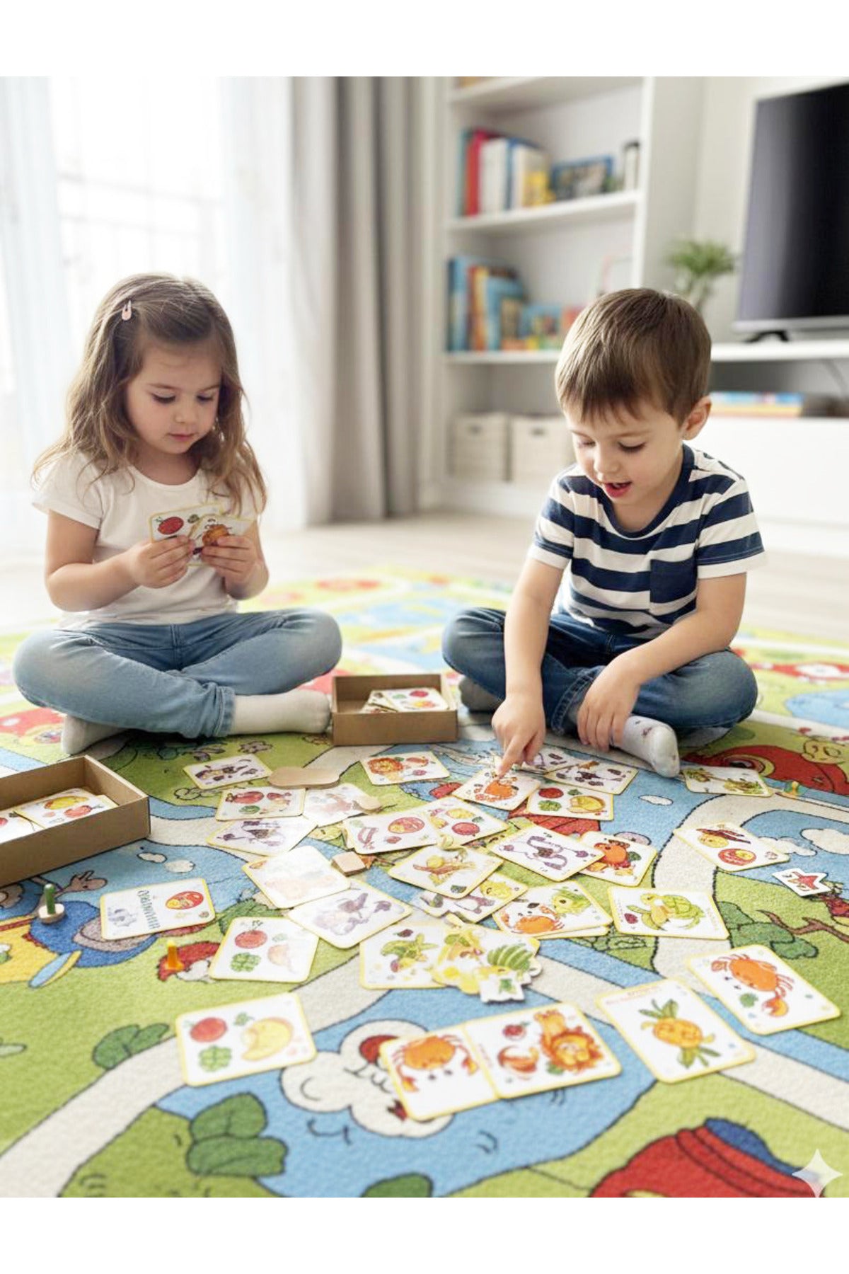 Sim Kids 3lü set 90 parça Eşleştirme Kartları Çocuk Aktivite oyun kartları