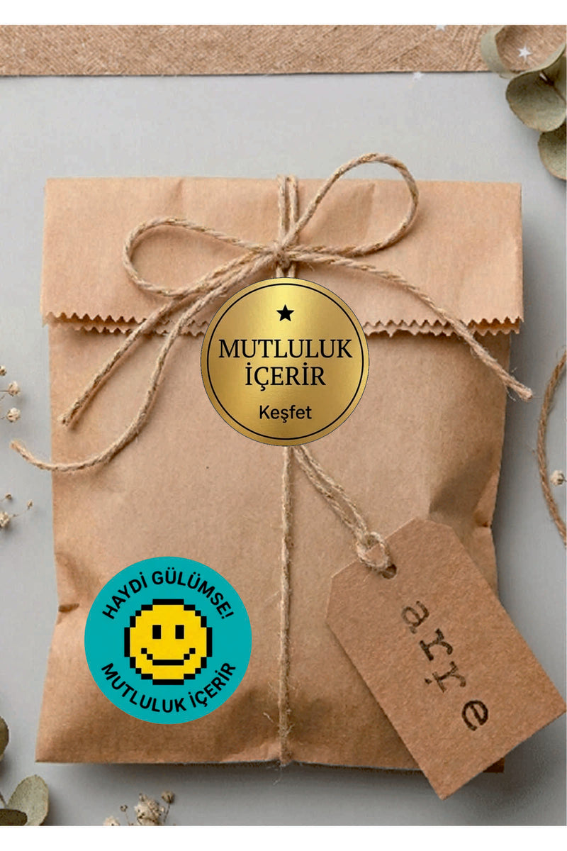 Paketlemeye özel 60 adet sticker, 15 farklı model karışık olarak