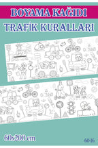 2 mt Trafik Kuralları Tema Çocuk Aktivite Dev Boyama Kağıdı