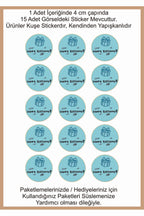 Doğum Günü tebrik sticker seti, 4x4 cm 15 adet Etiket seti