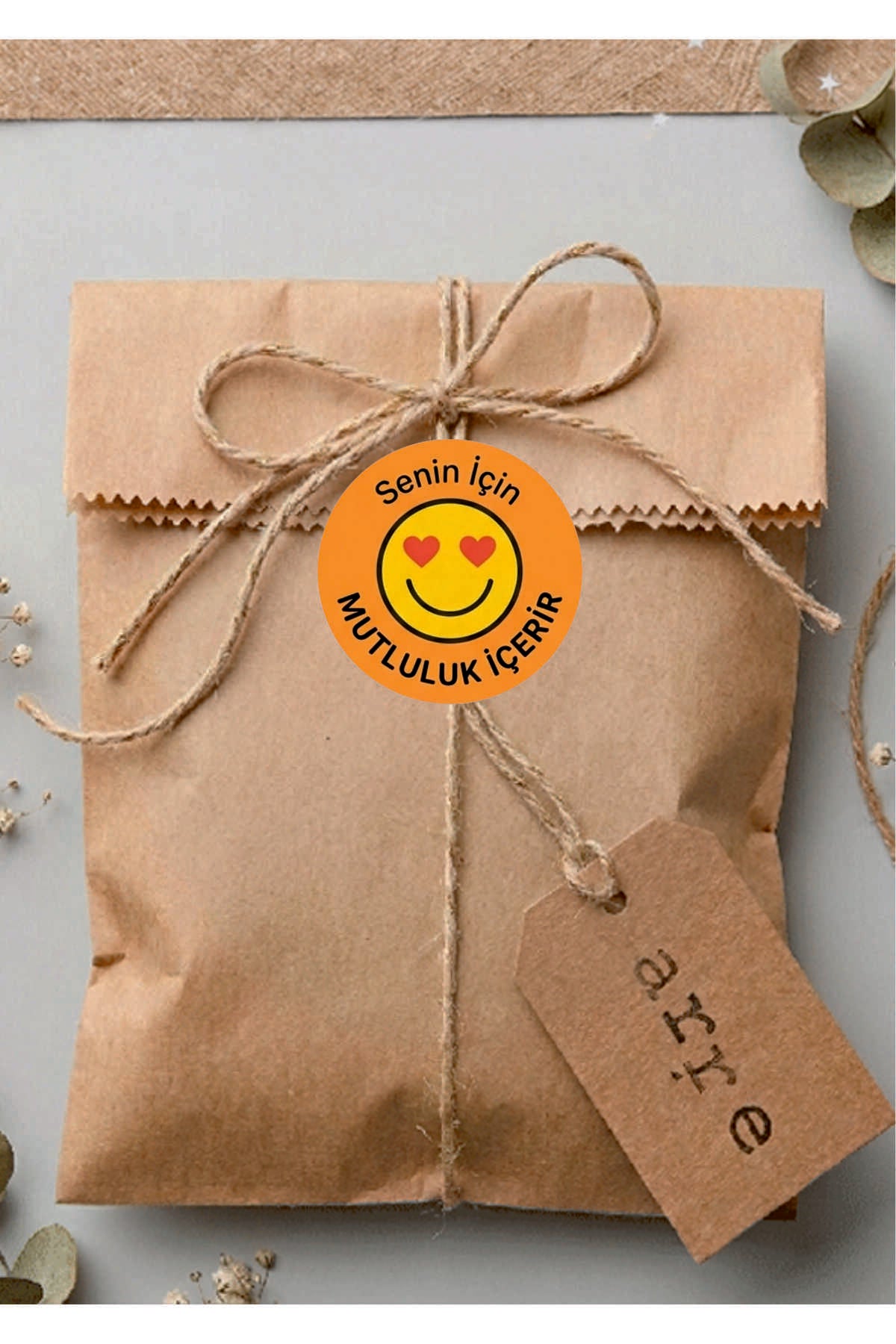 Paketleme Kutularına Özel Tasarım Etiketler 4 cm Çapında 15 Adet