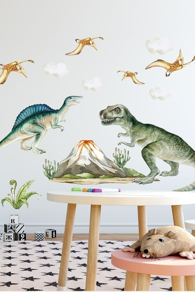 Muhteşem Dinozorlar Vahşi Yaşam Çocuk Odası Duvar Sticker - Duvar Dekorasyon