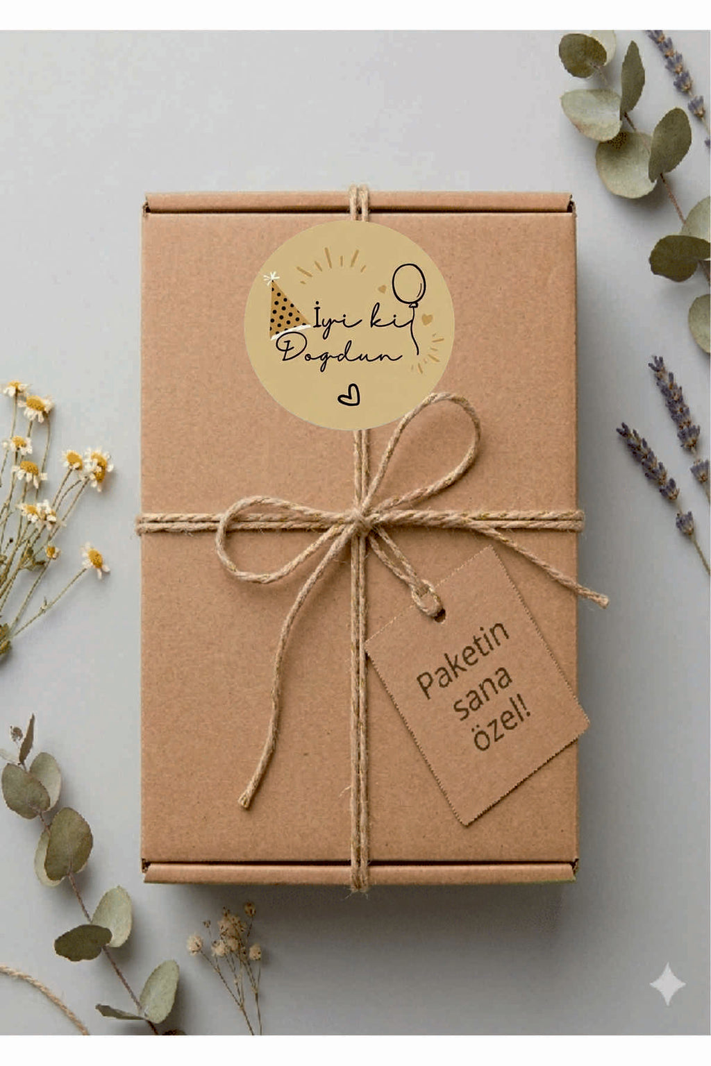 Doğum Günü tebrik sticker seti, 4x4 cm 15 adet Etiket seti
