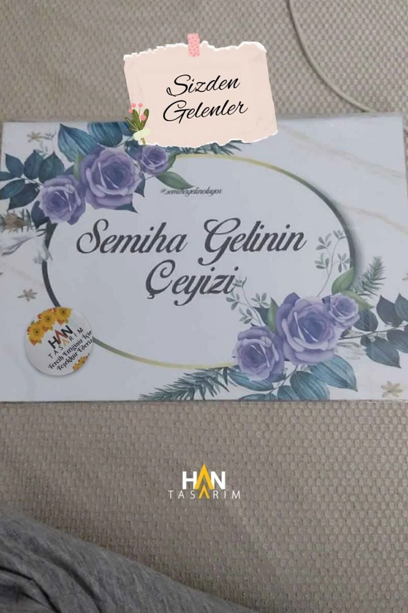 İsimli Çeyiz Etiketi - A4 Ebat- 10'lu Paket Kendinden Yapışkanlı