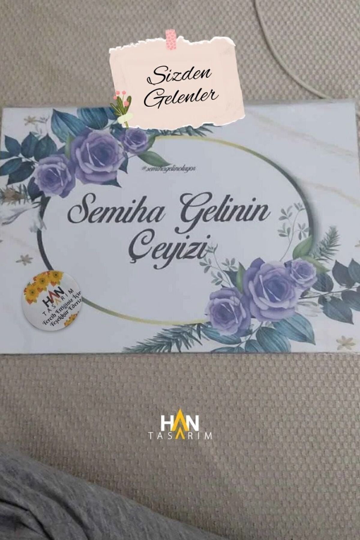 İsimli Çeyiz Etiketi - A4 Ebat- 10'lu Paket Kendinden Yapışkanlı