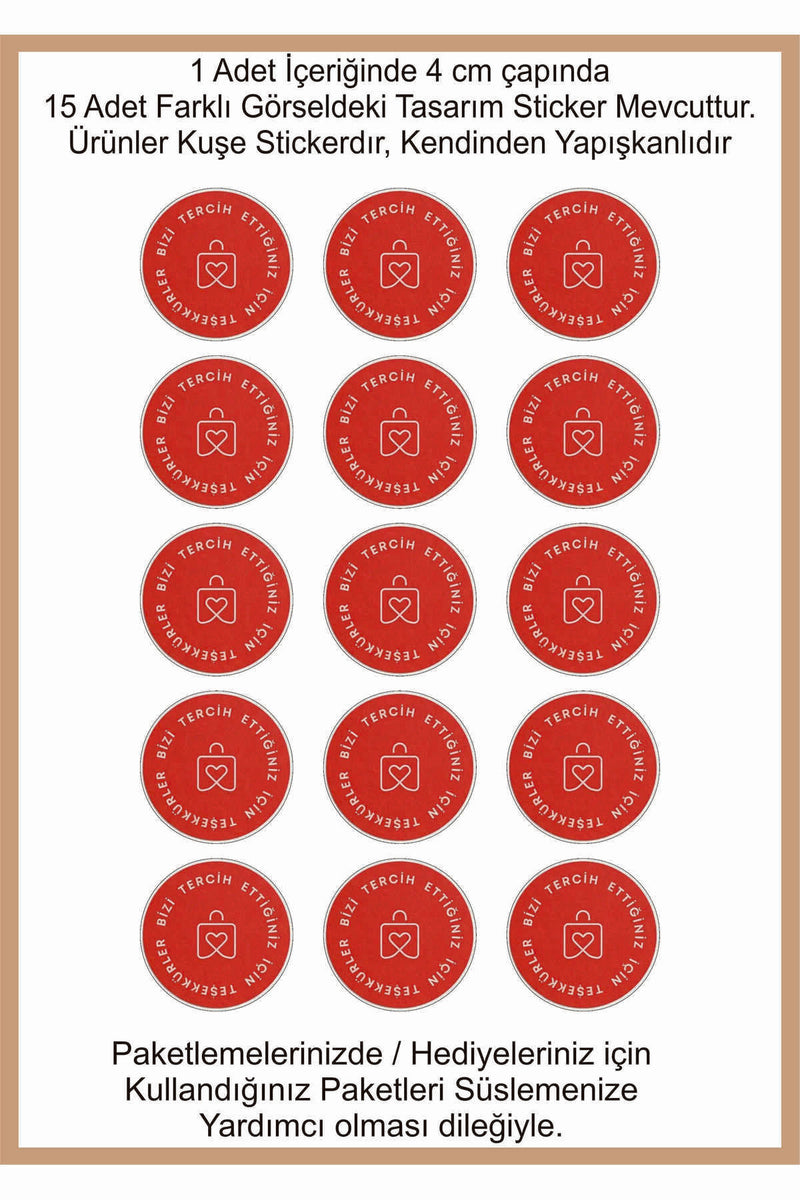 Paketlemeye özel 30 adet sticker, (farklı trend modeller ile mağazamızda kampanyalı olarak satışta)