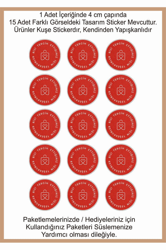 Paketlemeye özel 30 adet sticker, (farklı trend modeller ile mağazamızda kampanyalı olarak satışta)