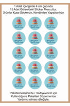 Doğum Günü tebrik sticker seti, 4x4 cm 15 adet Etiket seti